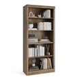 thumbnail image 1 of Yeshouse Estantería de 180 cm de altura, librería de 5 niveles, estantes abiertos de madera con diseño antivuelco, estantería blanca para dormitorio, sala de estar y oficina, 1 of 7