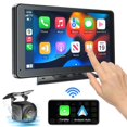 thumbnail image 1 of Portable Newest Wireless Apple CarPlay and Android Auto Screen for Car, 7" HD Touch Screen Car Stereo with Mirror Link, Bluetooth 5.2, Backup Camera, AUX,FM Transmitter for All Vehicl, 1 of 7