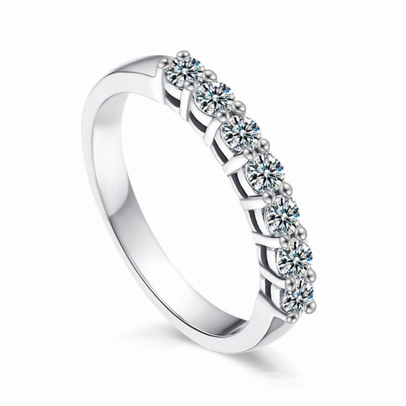 Apaison Delicate Full Moissanites 925 Sterling Silver Rings for Women - Female Wedding Engagement Jewelry Gift