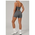 thumbnail image 3 of SKQIT 2 Piece Workout Sets for Women Spaghetti Straps Color Block Tank Top High Waist Booty Lifting Shorts Yoga Outfits, 3 of 7