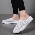 thumbnail image 2 of Domuza Womens Backless Sneakers Mesh Slip-on Mule Shoes Breathable Slippers Casual Shoes one Foot Lazy White 10（EU-43）, 2 of 7