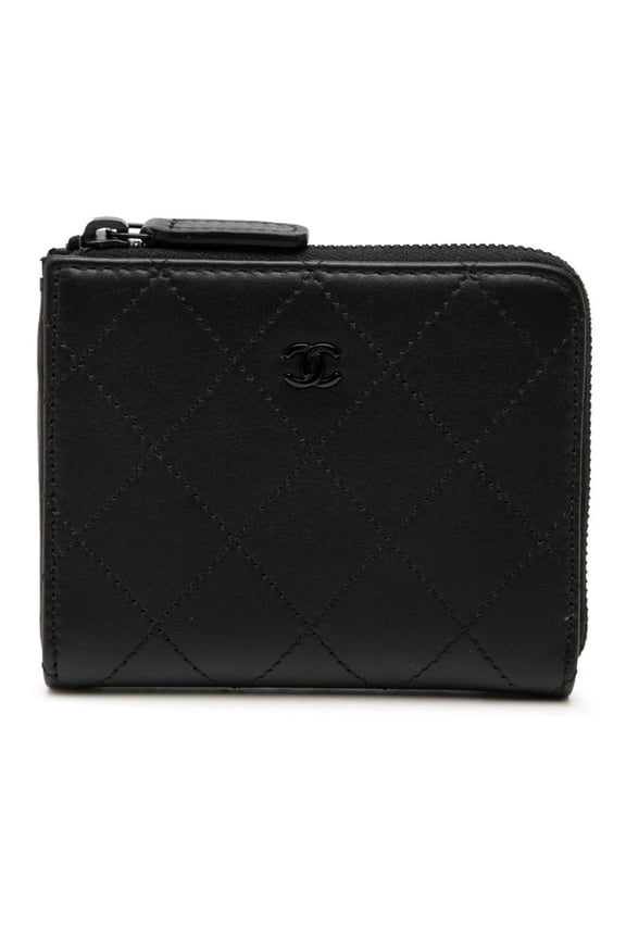 Pre-Owned Chanel Coco Mark Matelass Wallet/Coin Case Compact Wallet L-shaped Zipper AP3997 So...