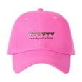 thumbnail image 2 of Helii Womens Cotton Baseball Cap – Heart Embroidered Adjustable Dad Hat, Unstructured Low Profile Cap with One Day at a Time Quote, Cute Outdoor Travel Sun Hat for Women Hot Pink,One Size, 2 of 4