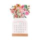 thumbnail image 1 of Wartleves Calendario de escritorio con flores en flor 2025, calendario de escritorio floral con base de madera, mini calendario mensual creativo extraíble con forma de jarrón de 12 meses, calendario d, 1 of 7