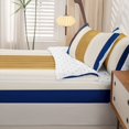 thumbnail image 5 of Homewish Vintage Vertical Lines Zipper Full Size Comforter Sets with Fitted Sheet and 2 Pillowcases,Contemporary Stripe Zipper Bedding Set,Blue,Reversible,4pcs, 5 of 8