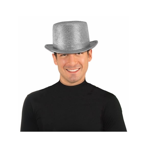 Silver Top Hat Halloween Costume Accessory