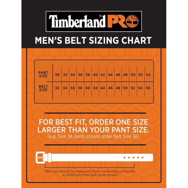 Timberland PRO Men's 38mm Boot Leather Belt, Brown, 34