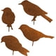 thumbnail image 1 of Estaca de jardín de metal oxidado, 4 piezas de pájaros oxidados con tornillos, arte de jardín de metal oxidado, adornos de pájaros de metal, decoración de pared para balcón y, 1 of 5