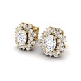 thumbnail image 2 of Mooneye 1.47 Ct Oval Moissanite Diamond 925 Sterling Silver Gold Vermeil Women Wedding Stud Earrings, 2 of 4