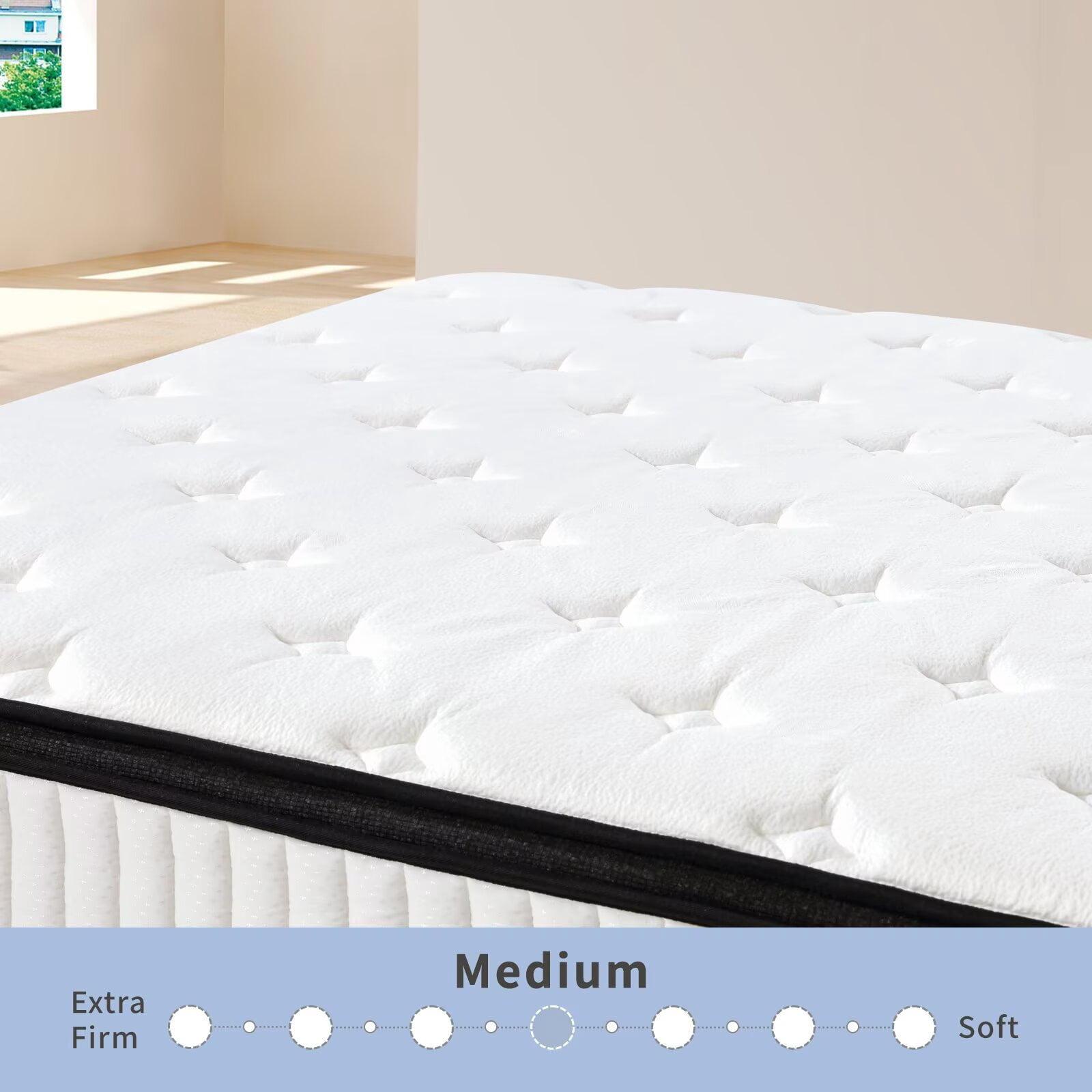 FULL Size Mattress, 12 Inch Foam Hybrid Mattress with Independent Spring, Medium Firm Mattress in a Box, Breathable and Pressure Relief, CertiPUR-US