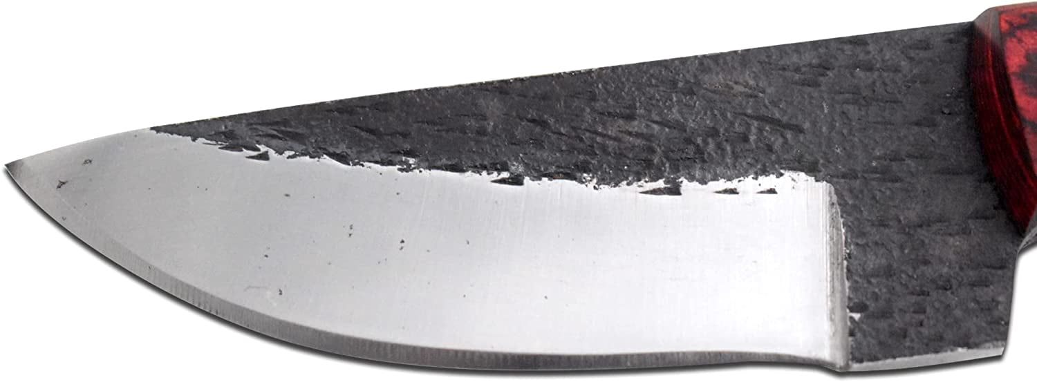 Wild Turkey Handmade 8.5" High Carbon Steel Fixed Blade Hunting EDC Knife with Sheath