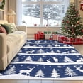 thumbnail image 3 of Senfot Blue 4x6 Area Rugs for Living Room, Indoor Non Slip Carpet, Washable Rug for Home Decor, Soft Low Pile Christmas Rug with Xmas Tree Reindeer Snowflake for Bedroom, Dining Room, 3 of 7