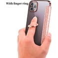 thumbnail image 7 of case for iPhone 14 13 12 11 8 7 SE X XS XR Plus Pro Max Mini Phone Case, Shiny Comcase fortable PU Top Cover + Soft Clear Back Cover with Card Holder Finger Ring, Full Wrap-Around Bumper(Pink,XR), 7 of 7