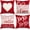 Red, variant on Valentine's Day Hello Valentine Hugs & Kisses Throw Pillow Covers 18x18 Inch Set of 4, Red Heart XOXO Striped Decorative Farmhouse Wedding Cushion Cases for Home Decoration (Red) G414-18