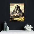 thumbnail image 4 of JEUXUS Black And White Watercolor Painting Wall Art Traditional Chinese Landscape Oil Painting Printed Painting on Canvas for Bedroom Office Decoration Stretched and Framed Ready to Hang16x20in, 4 of 4