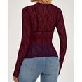thumbnail image 6 of FreshPretty Lace Tops for Women See Through Mesh Top Crew Neck Long Sleeve Fitted Sheer Party Club Outfits Fall Fashion, 6 of 9