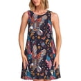 thumbnail image 1 of Gaeub Robe Sans Manches pour Femmes Imprimé États-Unis d'Amérique, Robe Décontractée de Plage, Robe Longue d'Été avec Poches, 1 of 7