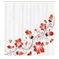 thumbnail image 3 of Ambesonne Flower Shower Curtain, Floral Petal Ornaments, 69"Wx75"L, Red White, 3 of 5