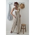 thumbnail image 3 of Combinaison Décontractée d'Été pour Femmes Salopettes en Lin Pantalons Larges, 3 of 5