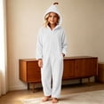 thumbnail image 6 of LEKWK Halloween Onesie Kids Hooded Funny Costume Cosplay Pajamas Cozy Warm Flannel Sleepwear Animal Onesie Fleece Jumpsuit Loungewear, 6 of 7