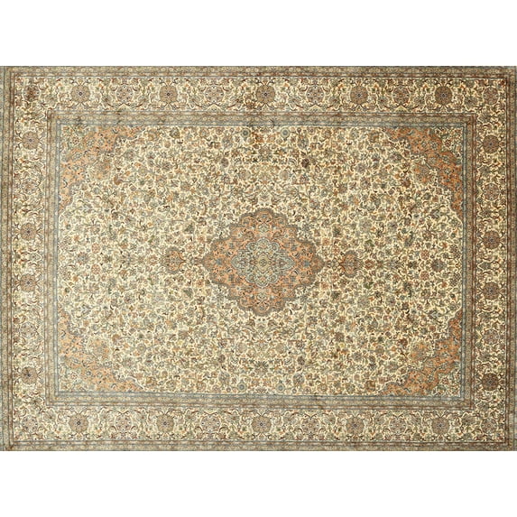 Ahgly Company Indoor Rectangle Traditional Brown Medallion Area Rugs, 6' x 9'