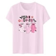 thumbnail image 3 of Womens Halloween Tops Crew Neck Ghost Graphic Printed T-Shirts Loose Fit Short Sleeve Blouses Casual Fall Fashion Clothes, 3 of 3