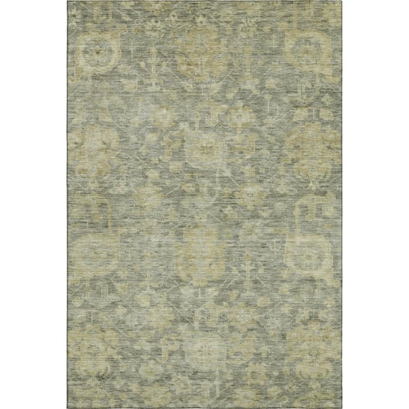 Addison Rugs Mayfield Premium Machine Washable Traditional Damask Sage Rectangle Rug, 8' x 10'