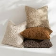 thumbnail image 5 of Pack of 2 Faux Fur Throw Pillow Covers 20x20 Inch Neutral Oatmeal Boucle Decorative Sherpa Pillow Covers Fuzzy Accent Soft Sheepskin Fleece for Boho Home Decor Sofa Living Room Couch Bed, 5 of 6