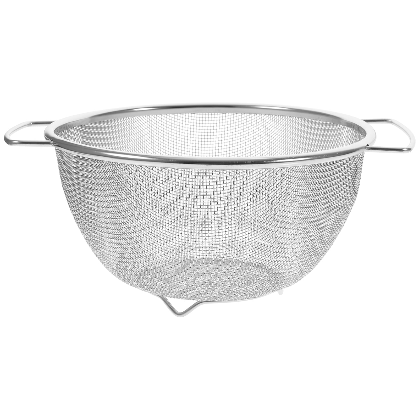 Sanwood Stainless Steel Holes Washing Rice Sieve Strainer Fruits Vegetable Drain Bowl,24cm,Kitchen Tool, Size: 24 cm, Silver