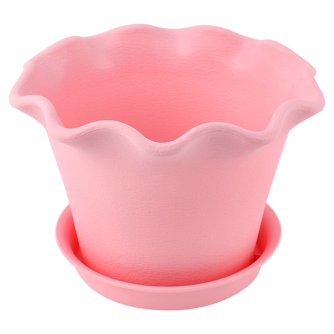 Unique Bargains 19.5cm Dia Pink Plastic Plant Planter Flower Pot Home