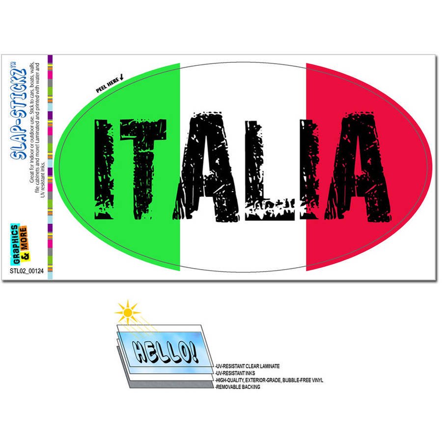Italy Italia Country Flag Oval Italian Flag Automotive Car Window