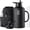 Black with Handle, variant on 64 oz Water Bottle Insulated with Handle, Half Gallon Stainless Large Water Jug, Travel Flask with Straw Spout Lid, Wide Mouth Mug with Carry Pouch, Keep Cold Hot, Black