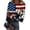 Dark Blue, variant on United States Shirts for Women Flag Print Long Sleeve T-Shirt Knit Slim Round Neck Shirt Patriotic Gift for 250th Anniversary,Blue(M)
