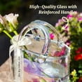 thumbnail image 2 of NiHome Iridescent Glass Handbag Vase, Versatile Use as Flower Holder or Fishbowl, Decorative Piece for Home Décor, Weddings, Birthdays, Durable Thickened Handle & Elegant Silk Ribbon Bow, 2 of 7