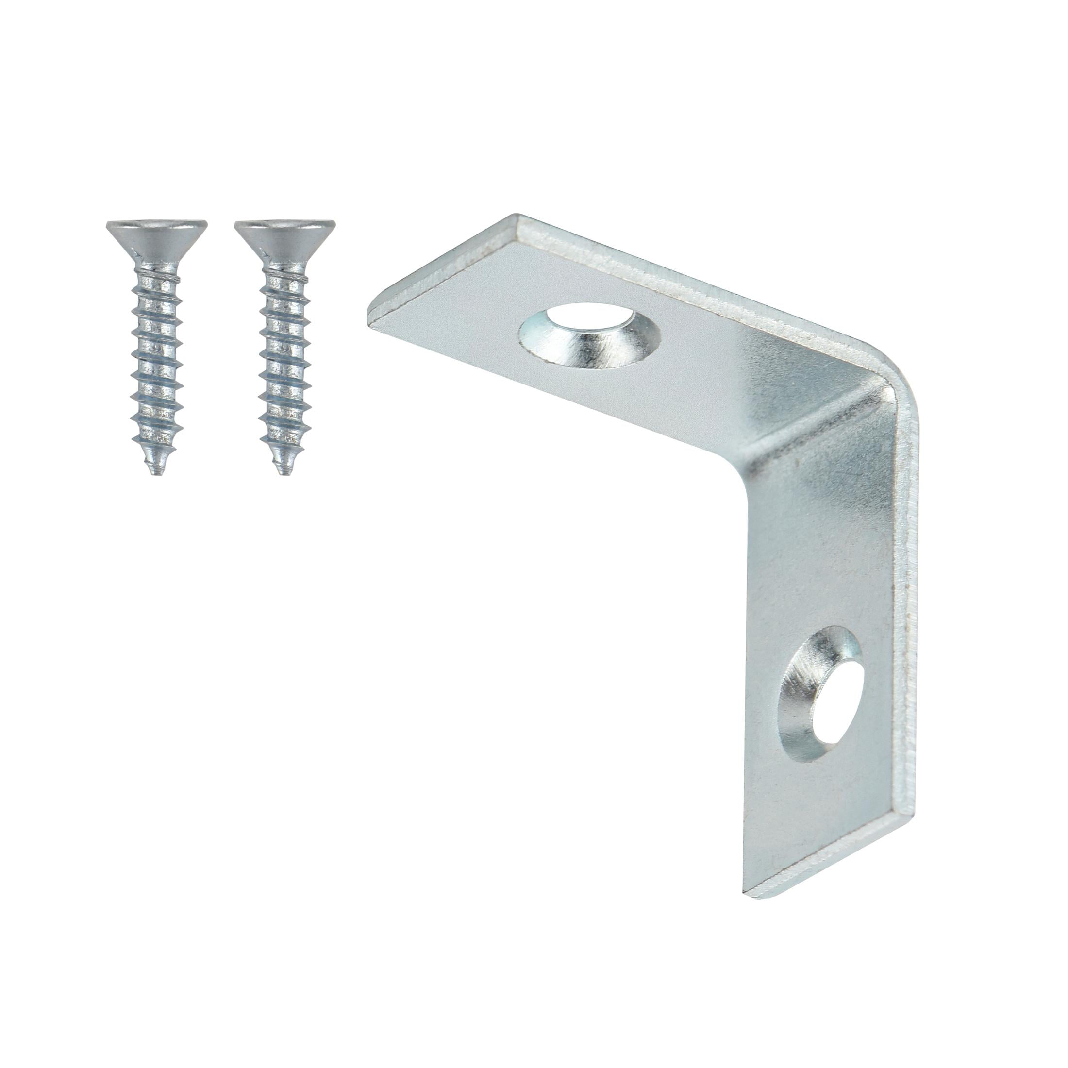 Hyper Tough 1 inch. x 1 inch. Corner Brace, Steel, Zinc Plated (4 Pack)