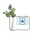thumbnail image 1 of Wind West Mahjong Tiles Pattern Metal Picture Frame Cerac Vase Decor, 1 of 3