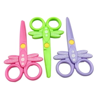 4 Pieces Toddler Safety Scissors in Animal Designs, Kids Preschool Training  Scissors Child Plastic Art Craft Scissors for Paper-Cut 