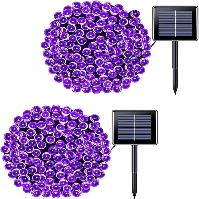 2 Pack Green Lights Solar Powered 200 LED 75.5ft Each Solar String Lights Outdoor Waterproof 8 Modes Green Christmas Lights for Patio Garden Tree Halloween Decorations