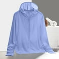thumbnail image 2 of THDHVS Hoodies for Women,Womens Hoodies,Women's Summer Fall Solid Color Breathable Hooded Sunscreen Clothing Sky Blue M, 2 of 4