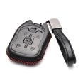 thumbnail image 2 of Vitodeco Genuine Leather Smart Key Fob Case Cover Protector with Leather Key Strap Compatible for 2015-2022 GMC Yukon, Yukon XL, Yukon Denali (6-Button, Black/Red), 2 of 5