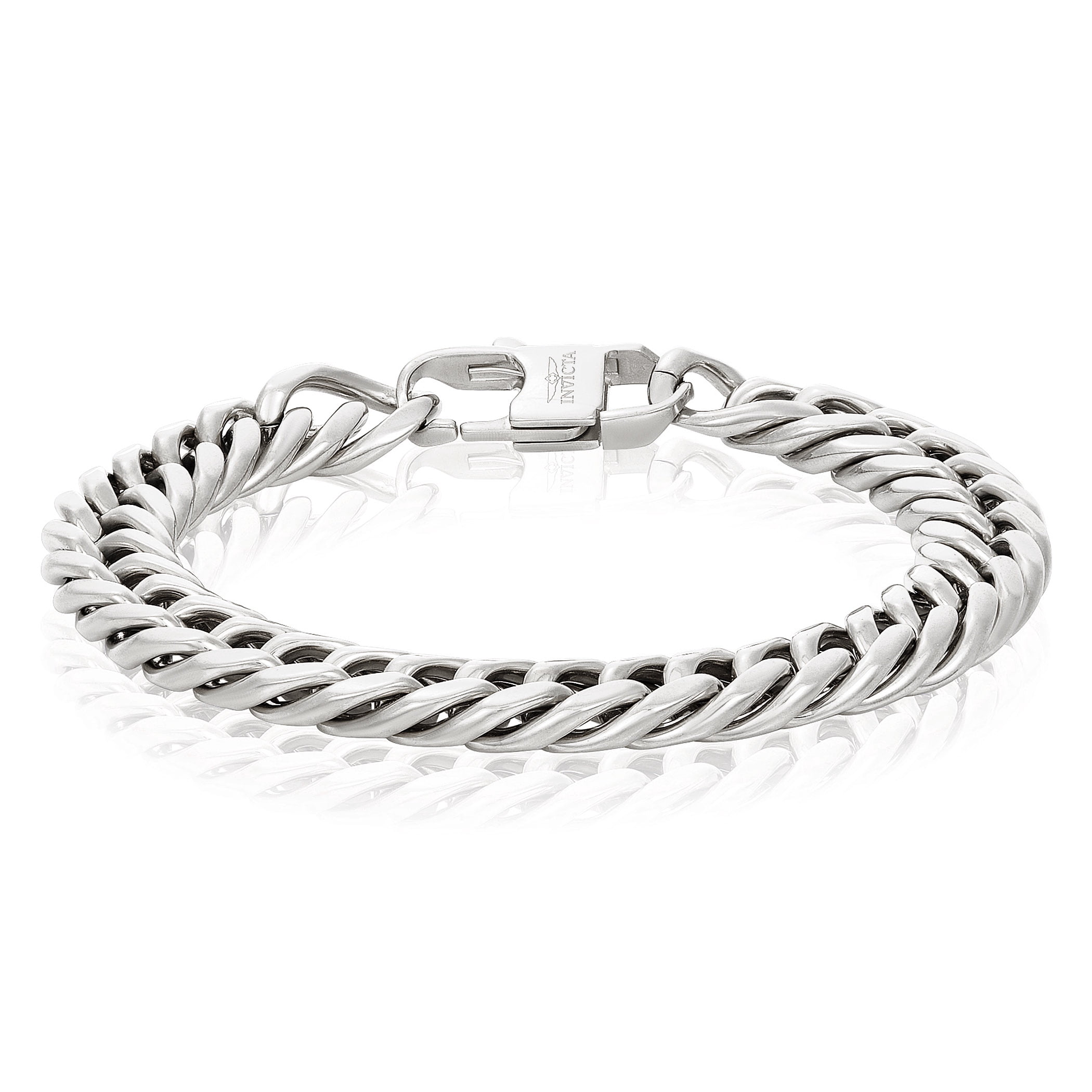 Invicta Jewelry Men's Double Curb Chain Stainless Steel Bracelet (11.5mm) - 8.75"