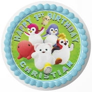 7.5 Inch Badanamu Rd Cake Topper - Round Edible Birthday Cake Decorations, Happy Birthday Cake