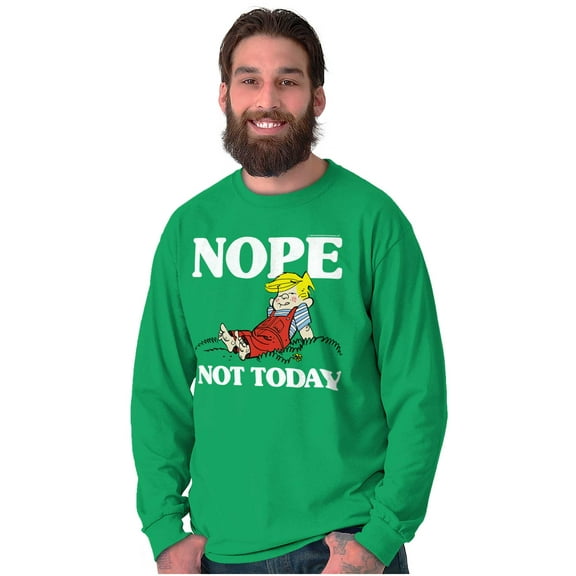 Dennis The Menace Nope Not Today Men's Long Sleeve Tee T Shirt Brisco Brands S