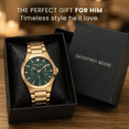 thumbnail image 6 of Men’s Gold Stainless Steel Dress Watch – Luxury Style Quartz Wrist Watch for Business, Formal & Everyday Wear, Water-Resistant, Geoffrey Beene, 6 of 7