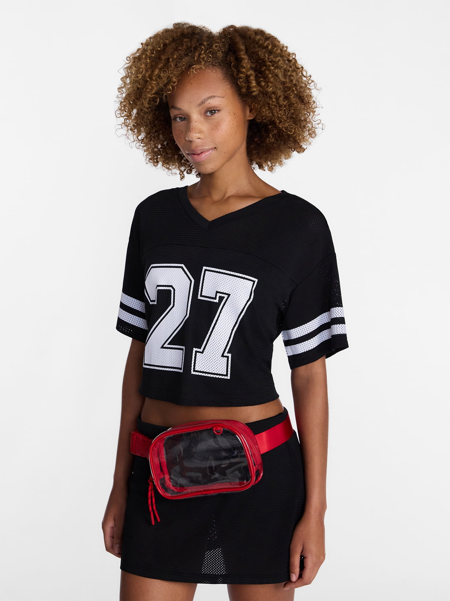 No Boundaries Women's Game Day Clear Fanny Pack, Red