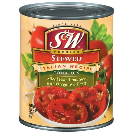 (6 Pack) S&W Stewed Italian Recipe Tomatoes With Oregano & Basil, 28