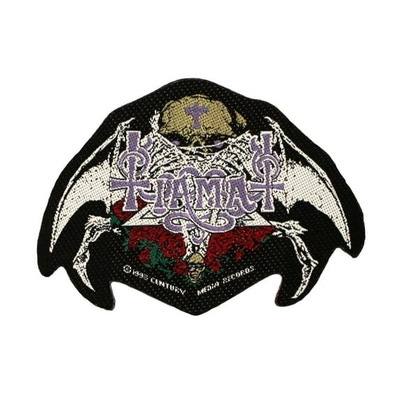 Tiamat Logo Patch Skull and Roses Gothic Metal Band Music Woven Sew On Applique