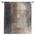 thumbnail image 2 of Brown Semi Sheer Curtains Drapes for Living Room, Bedroom, French Doors Window 45 Inches Long, Modern Ombre Abstract Art Oil Painting Rod Pocket Chiffon Curtain Drapery Voile Draperies Panel, 2 of 6