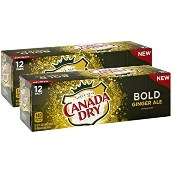 Canada Dry Bold Ginger Ale Caffeine-Free Soda Beverage Cans - 24 Pck (12 Oz)