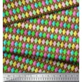 thumbnail image 2 of Soimoi Brown Heavy Canvas Fabric Diamond Geometric Print Sewing Fabric Yard 58 Inch Wide, 2 of 3
